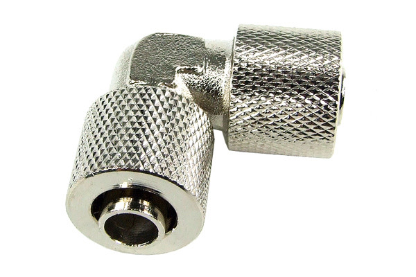 10/8mm L Schlauchverbinder - gerändelt - silber nickel