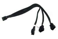 Phobya Y-Kabel 4Pin PWM auf 3x 4Pin PWM 30cm - Schwarz Phobya Y-Kabel 4Pin PWM auf 3x 4Pin PWM 30cm - Schwarz