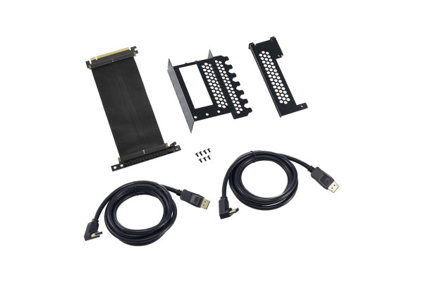 CableMod vertikale Grafikkartenhalterung mit PCIe x16 Riser Kabel, 2x DisplayPort - schwarz