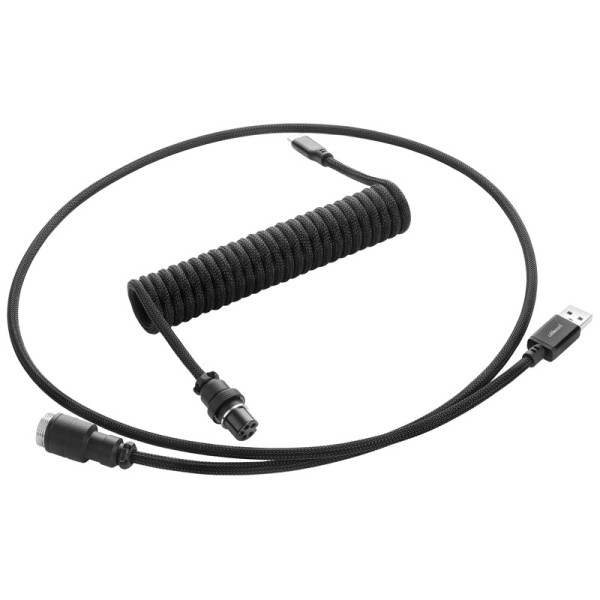 CableMod Pro Coiled Keyboard Cable USB-C zu USB Typ A, Midnight Black - 150cm