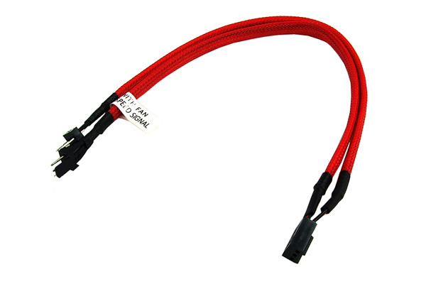 Phobya Y-Kabel 3Pin Molex auf 2x 3Pin Molex 30cm - UV Rot