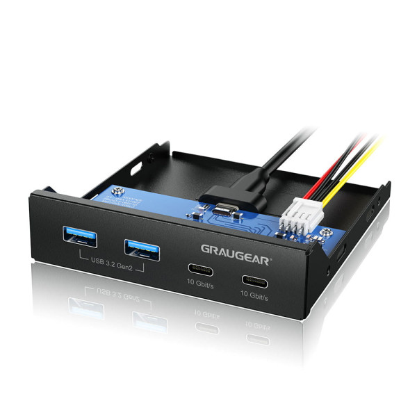 GRAUGEAR Multi Frontblende mit USB 3.2 Gen2 HUB