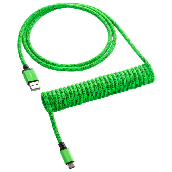 CableMod Classic Coiled Keyboard Cable USB-C zu USB Typ A, Viper Green - 150cm