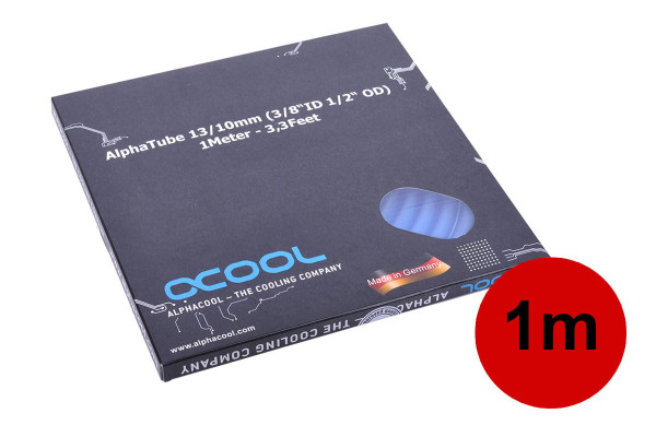 Alphacool Schlauch AlphaTube HF 13/10 (3/8"ID) - UV-Blau 1m (3,3ft) Retailbox 100cm