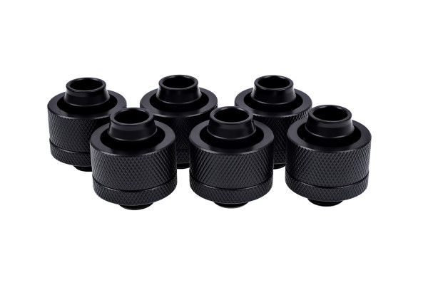 Alphacool Eiszapfen 19/13mm Anschraubtülle G1/4 - Deep Black Sixpack