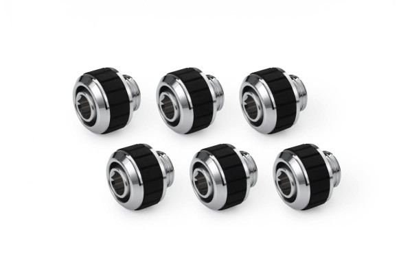 Alphacool Apex Grip SoftTube fitting 13/10mm G1/4 chrome Set 6 pcs