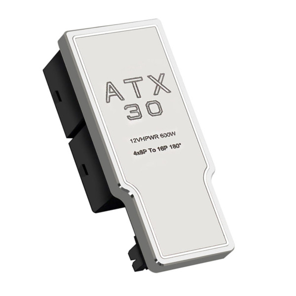 Phobya 12VHPWR Adapter 180 Grad 16Pin to 4x8Pin - White Left