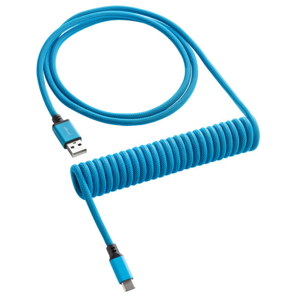 CableMod Classic Coiled Keyboard Cable USB-C zu USB Typ A, Specturm Blue - 150cm