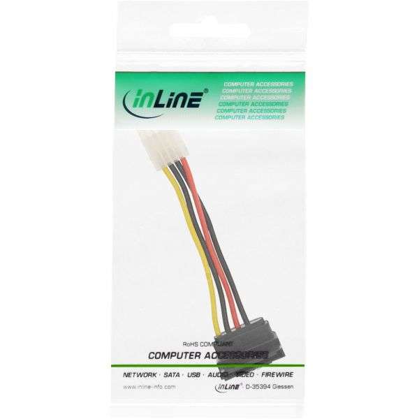 InLine Stromadapter – 3,5" Buchse Auf 5,25" Stecker, Ca. 6 Cm Länge
