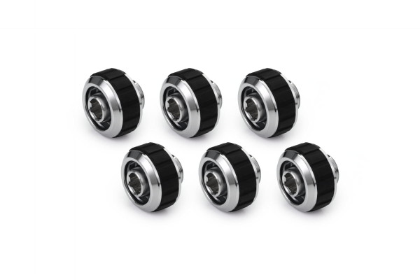 Alphacool Apex Grip SoftTube fitting 16/10mm G1/4 chrome Set 6 pcs
