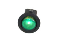 Phobya Wippschalter Rund - beleuchtet grün - 1-polig AN/AUS schwarz (3pin) Phobya Wippschalter Rund - beleuchtet grün - 1-polig AN/AUS schwarz (3pin)