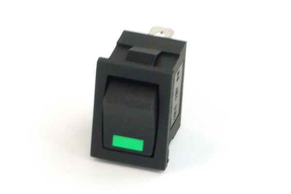 Phobya Wippschalter Eckig - LED grün - 1-polig AN/AUS schwarz (3pin)